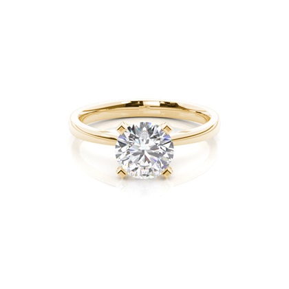 4 Prong Setting Round Diamond Side Stone Engagement Ring
