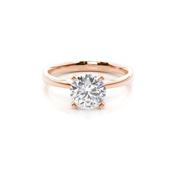 4 Prong-Einstellung Runder Diamantseite Stein Verlobungsring