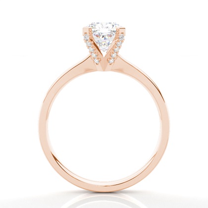 4 Prong-Einstellung Runder Diamantseite Stein Verlobungsring