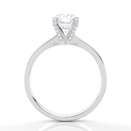 Verlobungsring Mit 4 Krappen In Runder Moissanit-Seitensteinfassung