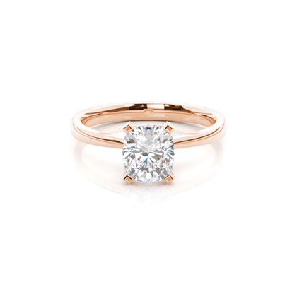 Cushion Rose Gold Side Stone Diamond Engagement Rings