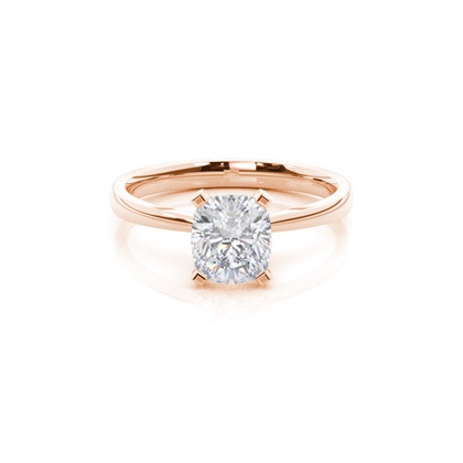 4 Prong Setting Round Moissanite Side Stone Engagement Ring