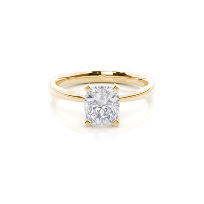 4 Prong Setting Round Moissanite Side Stone Engagement Ring