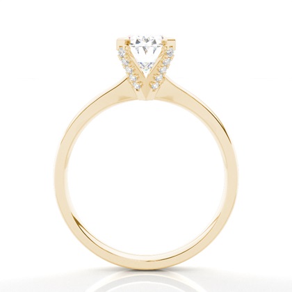 4 Prong-Einstellung Runder Diamantseite Stein Verlobungsring