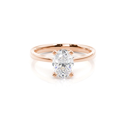 Oval Rose Gold Side Stone Diamond Engagement Rings