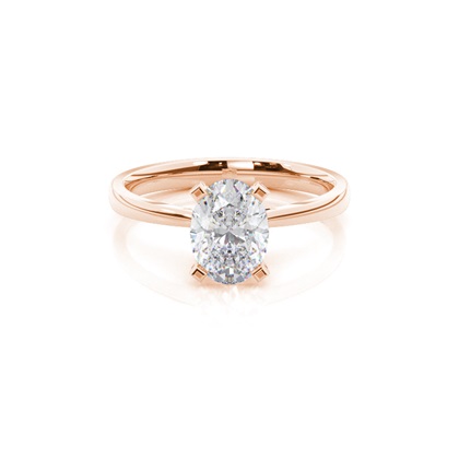 4 Prong Setting Round Moissanite Side Stone Engagement Ring