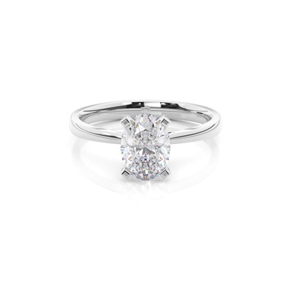 4 Prong Setting Round Moissanite Side Stone Engagement Ring