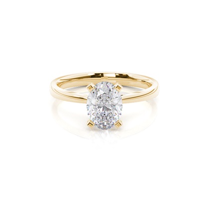 4 Prong Setting Round Moissanite Side Stone Engagement Ring