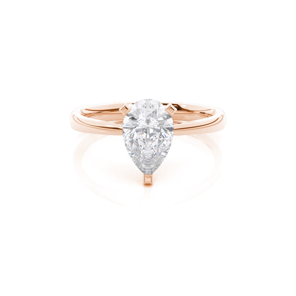 4 Prong Setting Round Moissanite Side Stone Engagement Ring