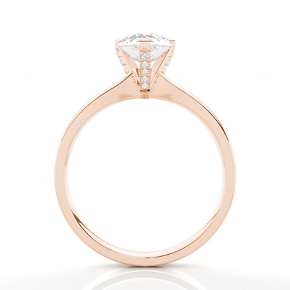 4 Prong-Einstellung Runder Diamantseite Stein Verlobungsring