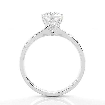 4 Prong-Einstellung Runder Diamantseite Stein Verlobungsring