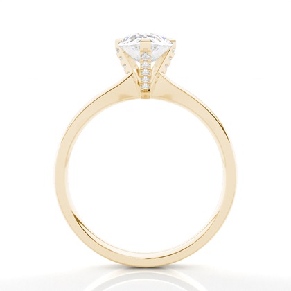 4 Prong-Einstellung Runder Diamantseite Stein Verlobungsring