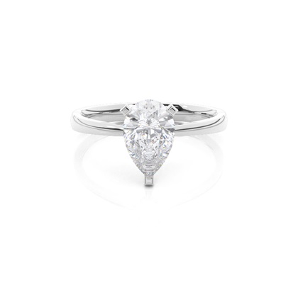 4 Prong Setting Round Moissanite Side Stone Engagement Ring
