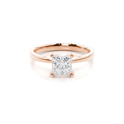 4 Prong Setting Round Diamond Side Stone Engagement Ring