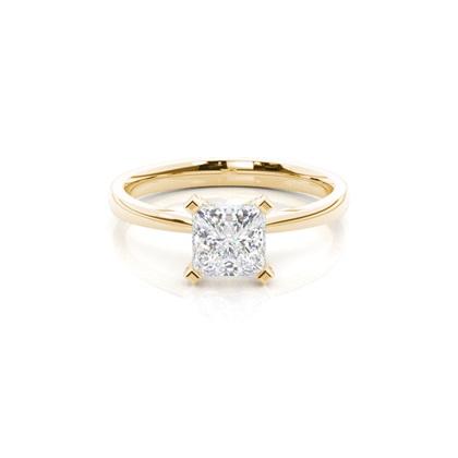 4 Prong Setting Round Diamond Side Stone Engagement Ring
