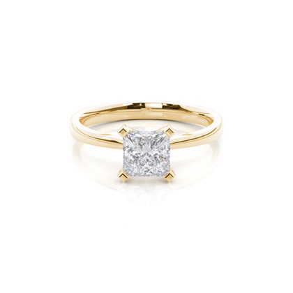 4 Prong Setting Round Moissanite Side Stone Engagement Ring