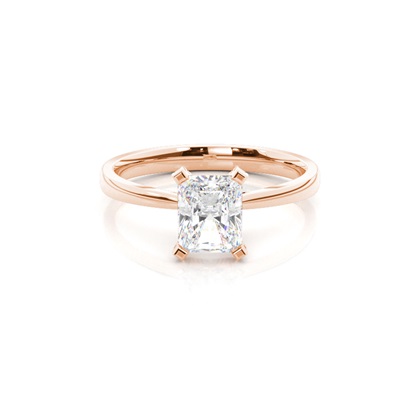 Radiant Rose Gold Side Stone Diamond Engagement Rings