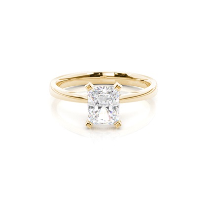 Radiant Yellow Gold Side Stone Diamond Engagement Rings