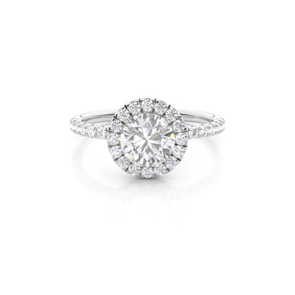 Prong Setting Moissanite Halo Engagement Ring