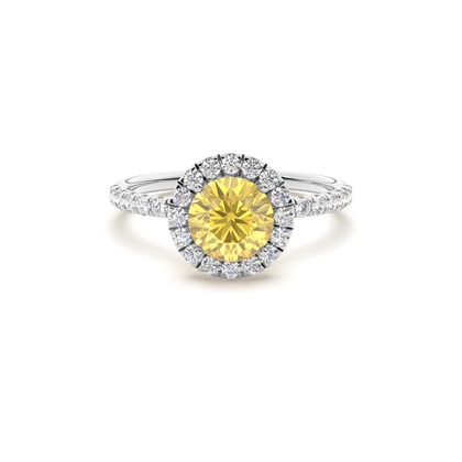 Yellow Diamond Halo Engagement Ring