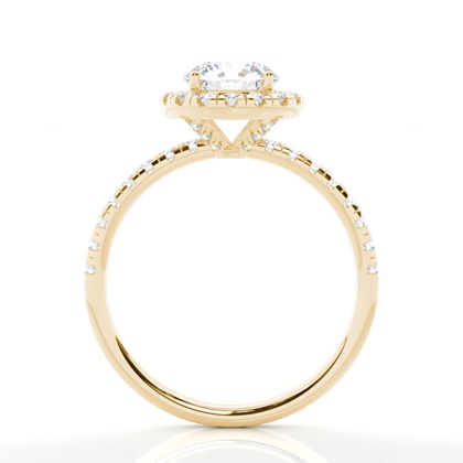 Gelbgold Halo Verlobungsringe