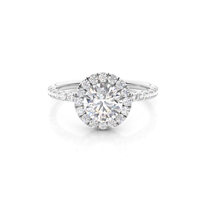 Prong Setting Diamond Halo Engagement Ring