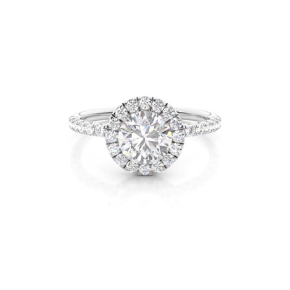 Prong Setting Moissanite Halo Engagement Ring