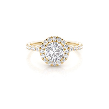 Yellow Gold Halo Diamond Engagement Rings
