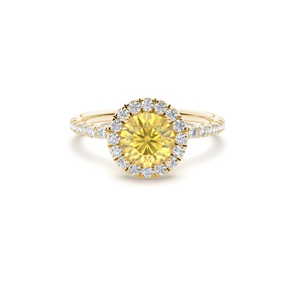 Yellow Diamond Halo Engagement Ring