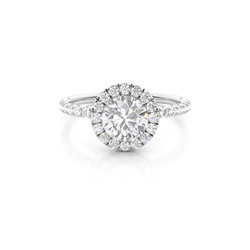 Prong Setting Moissanite Halo Engagement Ring