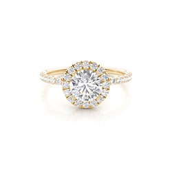 Prong Setting Diamond Halo Engagement Ring