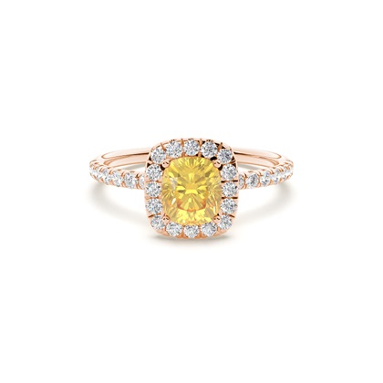 Yellow Diamond Halo Engagement Ring