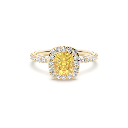 Yellow Diamond Halo Engagement Ring
