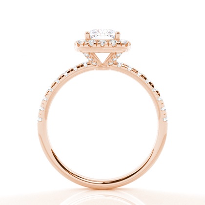 Prong-Einstellung Moissanit Halo-Verlobungsring