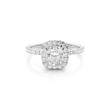 Cushion Halo Diamond Engagement Rings