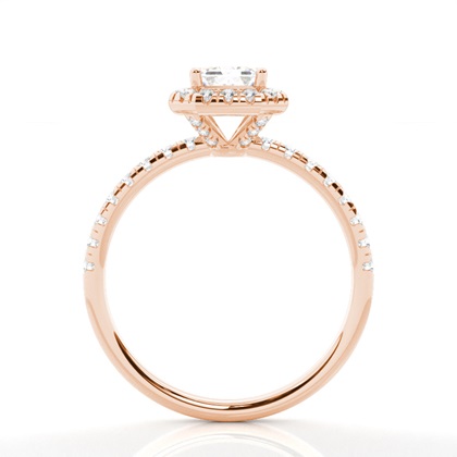 1.00 Carat Rotgold Halo Verlobungsringe