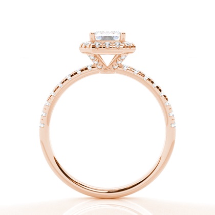 Prong-Einstellung Moissanit Halo-Verlobungsring