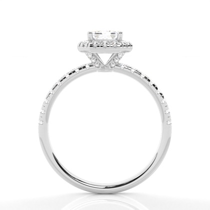 Diamant-Halo-Verlobungsring In Krappenfassung