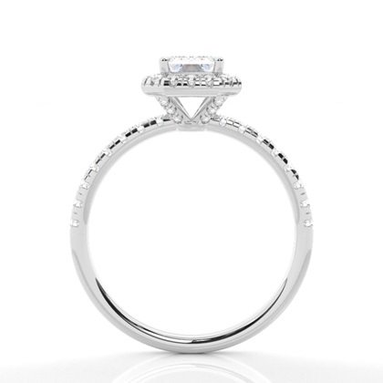 Prong-Einstellung Moissanit Halo-Verlobungsring