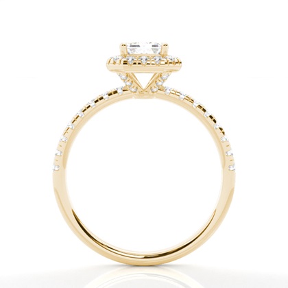 Diamant-Halo-Verlobungsring In Krappenfassung