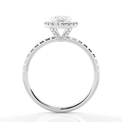 Diamant-Halo-Verlobungsring In Krappenfassung