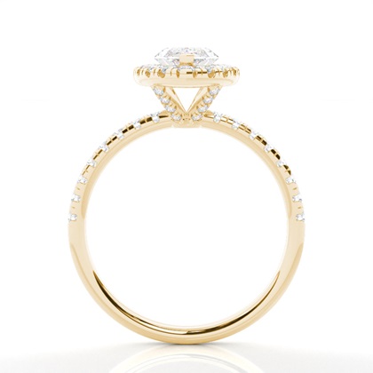 Diamant-Halo-Verlobungsring In Krappenfassung