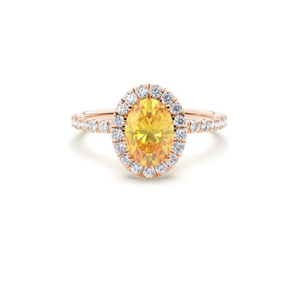 Yellow Diamond Halo Engagement Ring