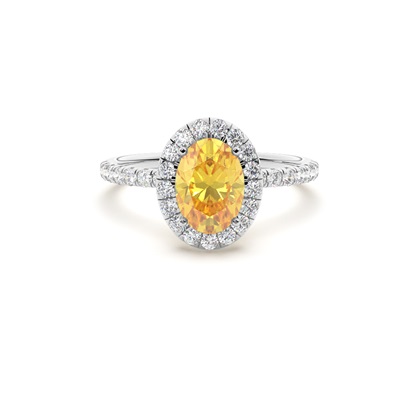 Yellow Diamond Halo Engagement Ring