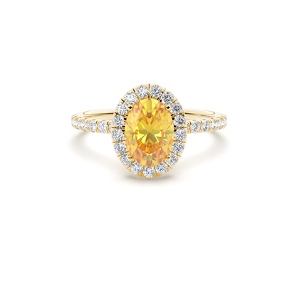 Yellow Diamond Halo Engagement Ring