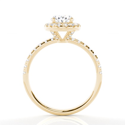 Oval Yellow Gold Halo Engagement Rings