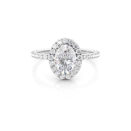 Prong Setting Moissanite Halo Engagement Ring