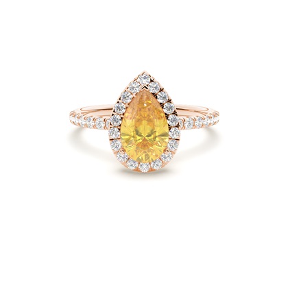 Yellow Diamond Halo Engagement Ring