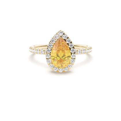 Yellow Diamond Halo Engagement Ring
