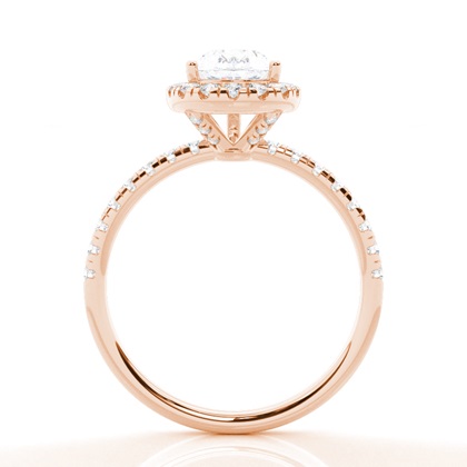 Prong-Einstellung Moissanit Halo-Verlobungsring